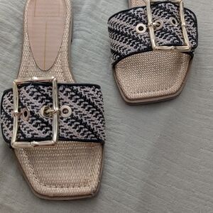 Dolce Vita Black and Cream Sandals